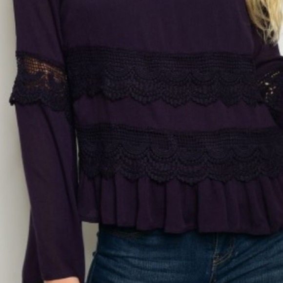Purple top with bell sleeves - Picture 4 of 4